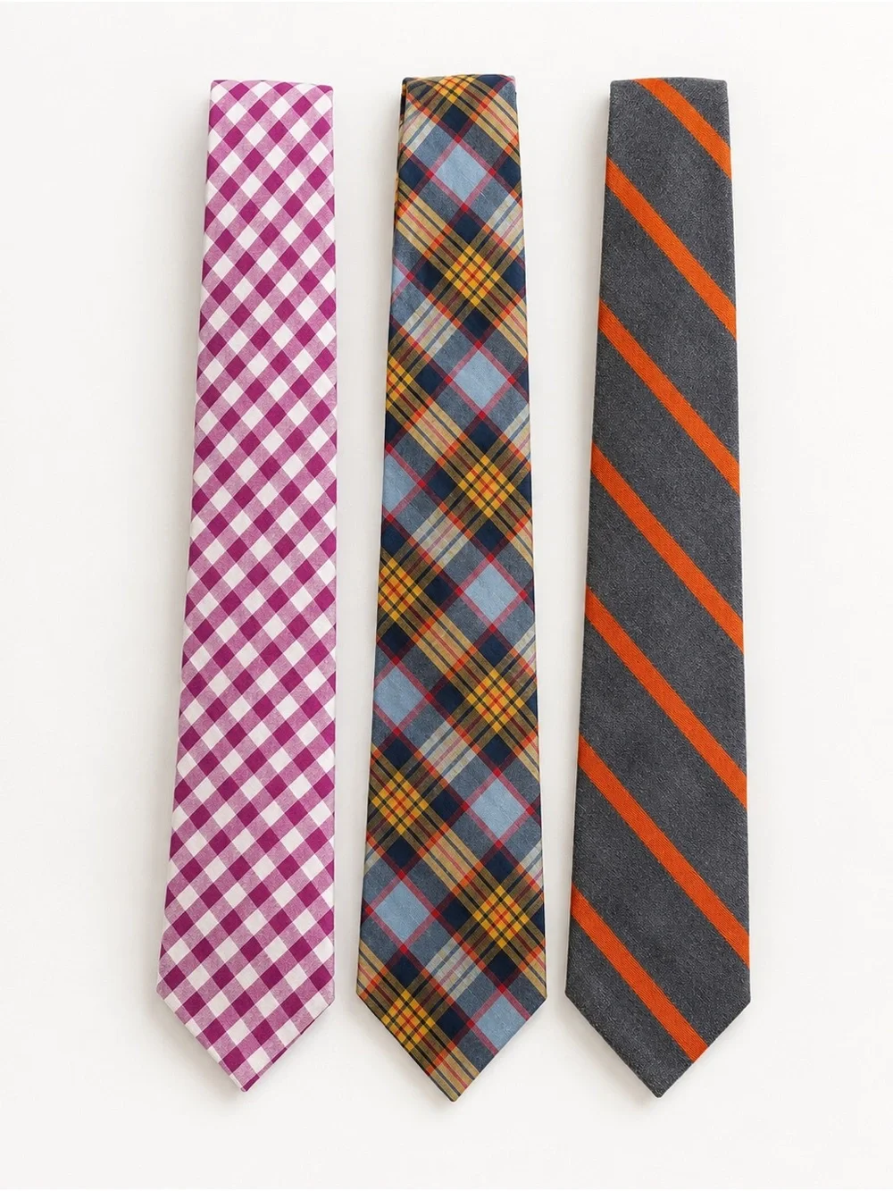 J. Crew Men's Tie Bundle in Pink, Blue, Orange and Gray